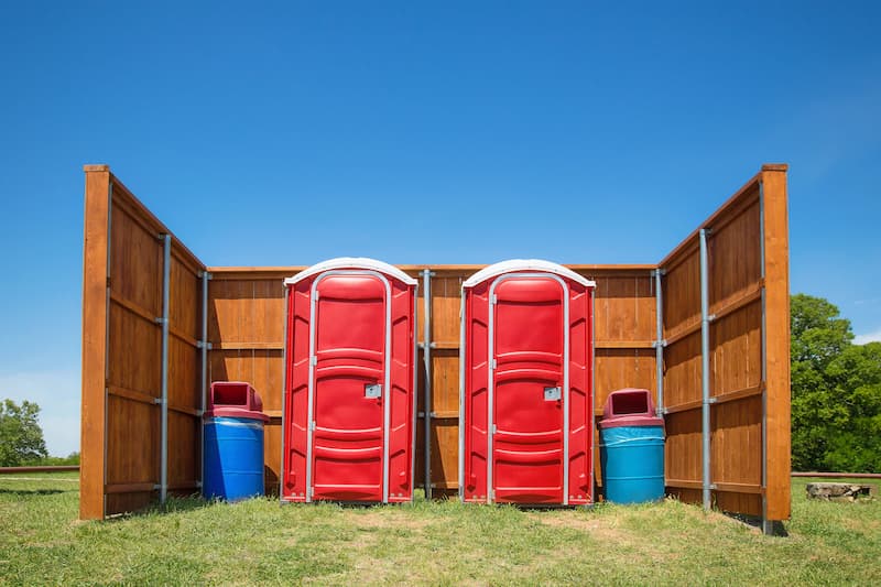Short-term porta potty units staged for delivery in Inverness, Florida